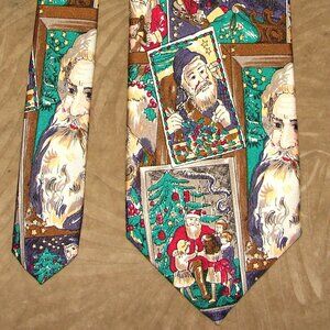 Robert Talbott Santa Claus SILK TIE, Christmas Necktie, 57" Rossini's Modesto CA
